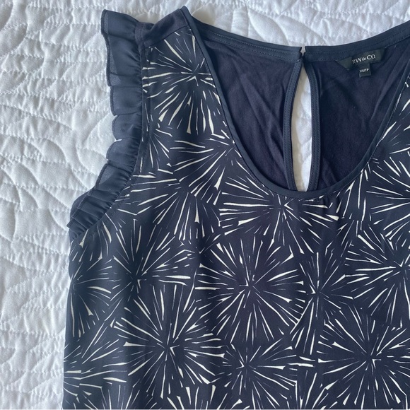 RW&Co Navy Patterned Top - Picture 2 of 6